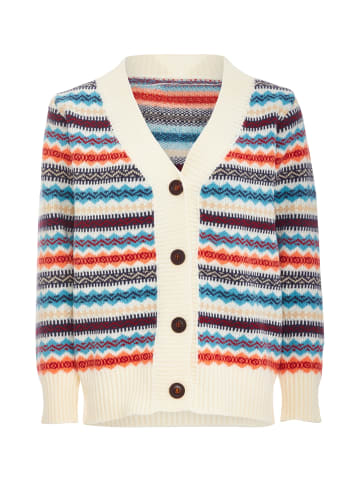 Tanuna Damen Strickjacke in Orange Mehrfarbig