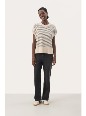 PART TWO Strickweste NatayaPW Baggy fit in Whitecap Gray Stripe