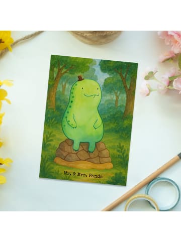 Mr. & Mrs. Panda Postkarte Schildkröte Pause Design ohne Spruch in Weiß