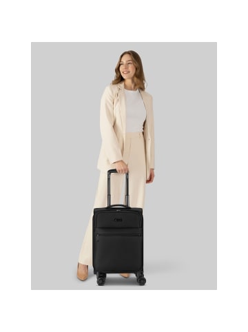 Bugatti Valencia Soft 4 Rollen Kabinentrolley S 55 cm mit Dehnfalte black