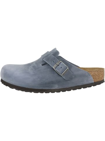 Birkenstock Clogs Boston Nubukleder geölt normal in blau