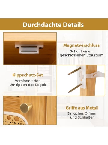 COSTWAY Kleiderständer Bambus in Hellbraun