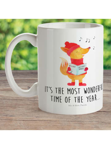 Mr. & Mrs. Panda Tasse Fuchs Sänger mit Spruch in Weiß