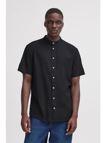 BLEND Kurzarmhemd BHBOBBY Shirt mandarin ss in Schwarz