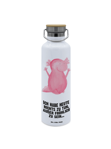 Mr. & Mrs. Panda Trinkflasche Axolotl Hurra mit Spruch in Weiß