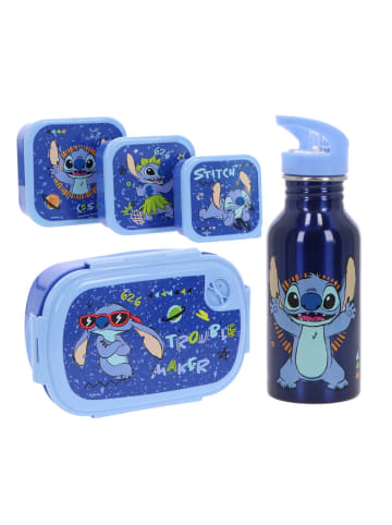 Disney Disney Lilo & Stitch Lunchpaket 5-tlg. Brotdose Trinkflasche Snackbox in Blau