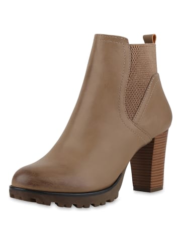 VAN HILL Chelsea Boots Sofia in Khaki