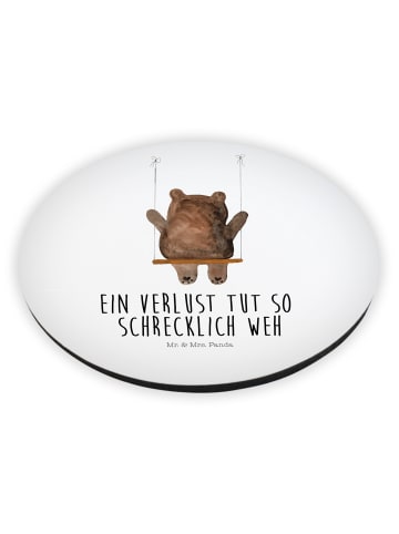 Mr. & Mrs. Panda Kühlschrankmagnet Bär Schaukel mit Spruch in Weiß