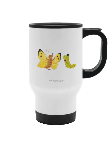 Mr. & Mrs. Panda To Go Becher Raupe Schmetterling ohne Spruch in Weiß