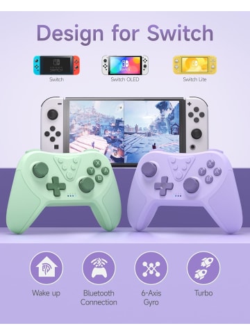COFI 1453 Bluetooth Controller, Switch Controller mit 6-Axis Motion in Lila