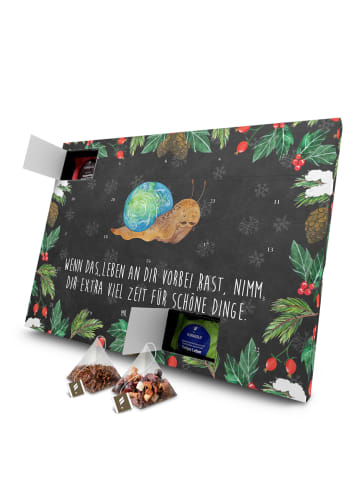 Mr. & Mrs. Panda Advents-Teekalender Schnecke Sir mit Spruch in Kreidetafel