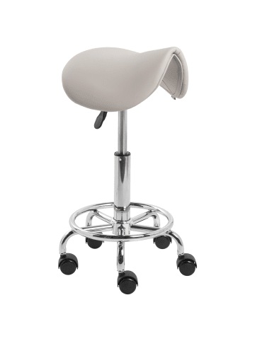 Beliani Drehhocker DUMONT in Beige/Silber - (W) 38 x (H) 53 x (L) 38 cm