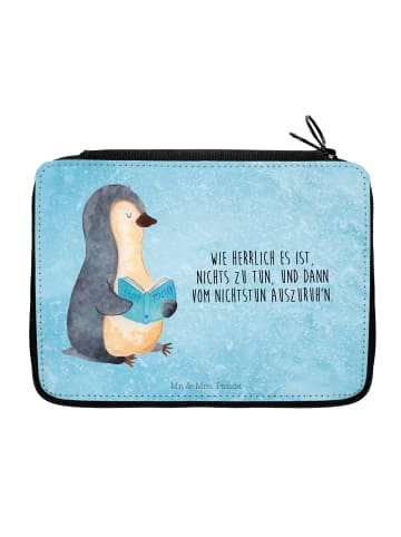 Mr. & Mrs. Panda Etui Pinguin Buch mit Spruch in Eisblau