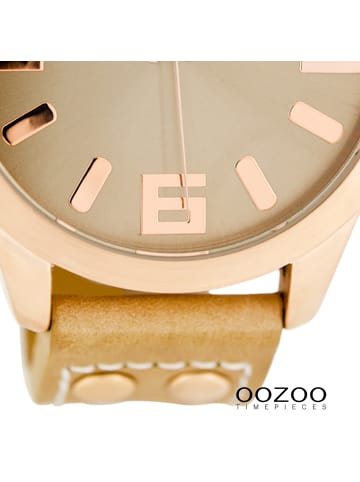 Oozoo Armbanduhr Oozoo Timepieces braun, sand extra groß (ca. 46mm)