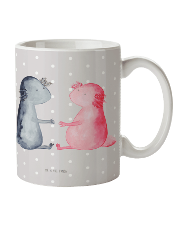 Mr. & Mrs. Panda Becher Axolotl Liebe ohne Spruch in Grau Pastell