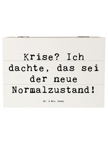 Mr. & Mrs. Panda truhe holz Spruch Gelassenheit in Krisen mit Sp... in Weiß