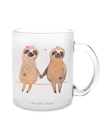Mr. & Mrs. Panda Kaffeepott Faultier Pärchen ohne Spruch in Transparent