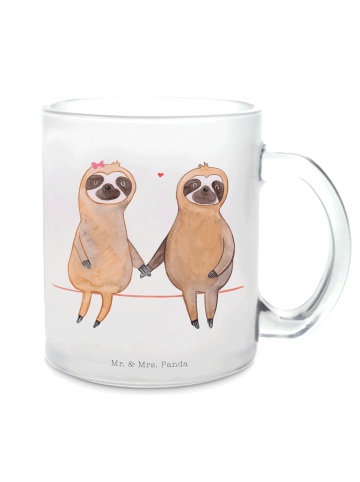 Mr. & Mrs. Panda Teetasse Faultier Pärchen ohne Spruch in Transparent