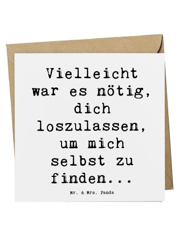 Mr. & Mrs. Panda Klappkarte Spruch Liebeskummer Selbstfindung mi... in Weiß