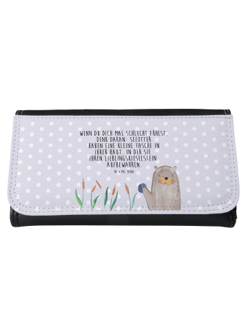 Mr. & Mrs. Panda Portemonnaie Otter Stein mit Spruch in Grau Pastell