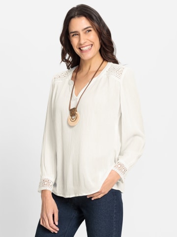 WITT WEIDEN Crinkle-Bluse in ecru