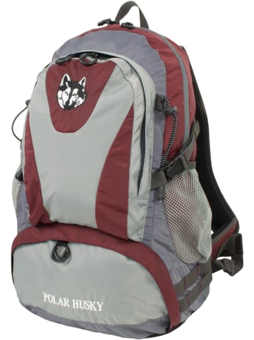 Polar Husky Wanderrucksack 28 l Raymond in Dunkelrot/Hellgrau/Grau