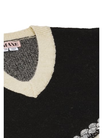 IMANE Strickpullover in Schwarz Beige