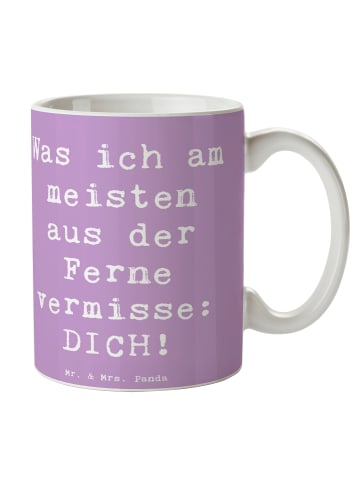 Mr. & Mrs. Panda Coffee Mug Spruch Heimweh Dich mit Spruch in Lavendeltraum