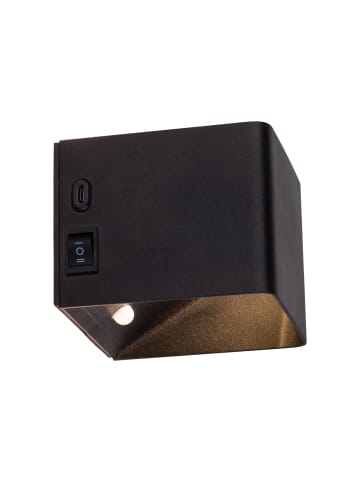 näve LED Wandleuchte "CUBE" in schwarz - (L)10 cm x (B)10 cm x (H)8 cm