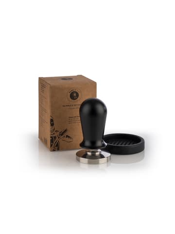 Buddy's Bar Tamper mit Matte in Schwarz, Maße: 5,3x5,3x10 cm