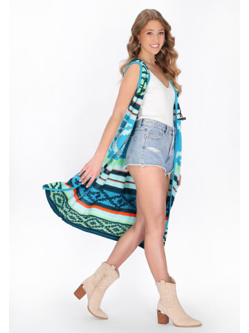 IZIA Women Vest in blue multicolor