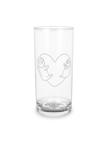 Mr. & Mrs. Panda Glas Faultiere Herz ohne Spruch in Transparent