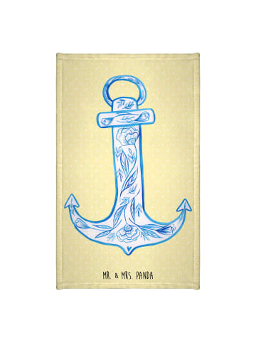 Mr. & Mrs. Panda Handtuch Anker Blau ohne Spruch in Gelb Pastell