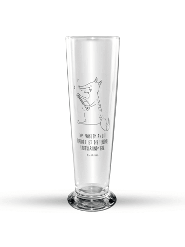 Mr. & Mrs. Panda Bierglas Fuchs Gitarre mit Spruch in Transparent