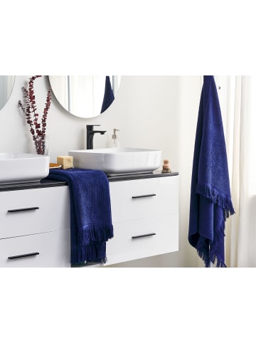 Beliani 2er-Set Handtuch ATIU in Blau