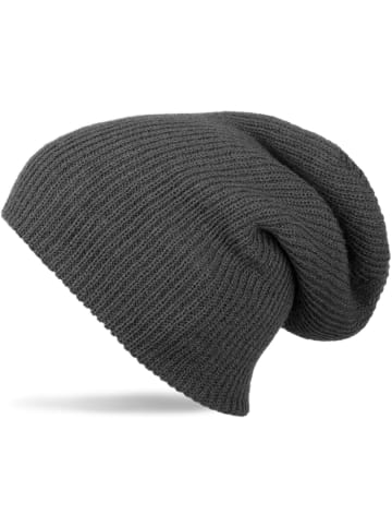 styleBREAKER Feinstrick Beanie Mütze in Dunkelgrau