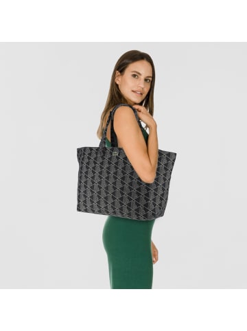 Lacoste Monogram Neocroc Shopper Tasche XL 42 cm in mono jacquard denim noir