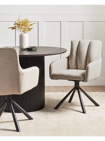 Beliani 2er-Set Esszimmerstuhl SARDOAL in Beige/Schwarz