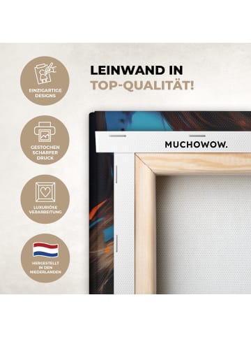 MuchoWow Leinwand bilder Buntes Porträt (BxH)