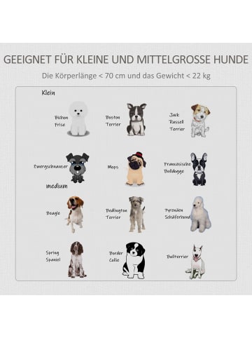 Pawhut Hundekäfig Grau+Weiß 85B x 55T x 75H cm