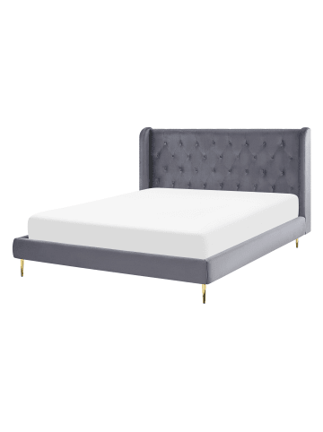Beliani 2-tlg Doppelbett FORBACH in Grau