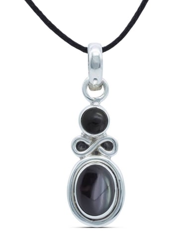 mantraroma 925er Silber - Kettenanhänger (L) 10 x (B) 31 mm mit Onyx