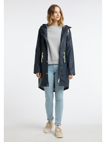 Schmuddelwedda Damen Regenmantel in Marine Grau Melange