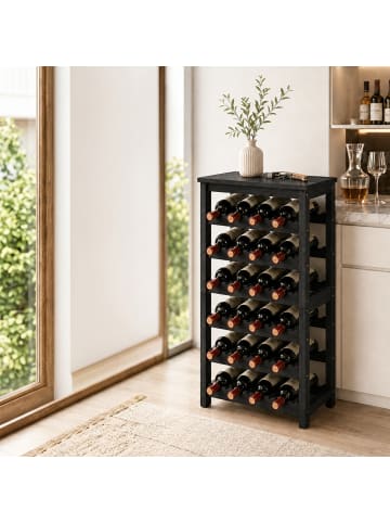 relaxdays Weinregal in Schwarz - (B)40 x (H)82 x (T)24 cm