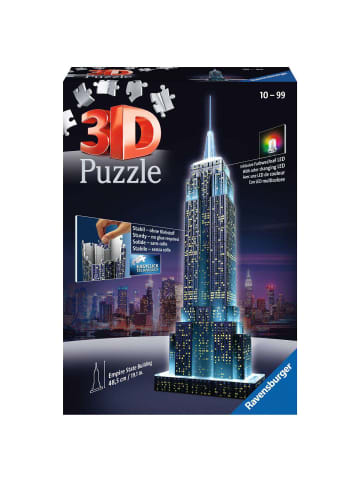 Ravensburger Konstruktionsspiel Puzzle 216 Teile Empire State Building bei Nacht 10-99 Jahre in bunt