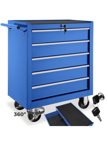 tectake Werkstattwagen, Belastbarkeit 150 kg, zentrale Sicherheitsverriegelung