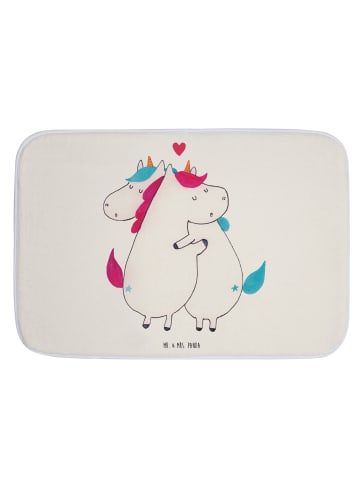 Mr. & Mrs. Panda Badteppich Einhorn Mitteilung ohne Spruch in Weiß