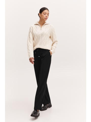 b. young BYDANTA SLIT PANTS - HEAVY WOVEN Regular fit in Black