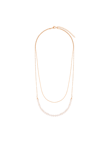 Steel_Art Layering Halskette Damen mit Perle Tony silberfarben in rosegoldfarben
