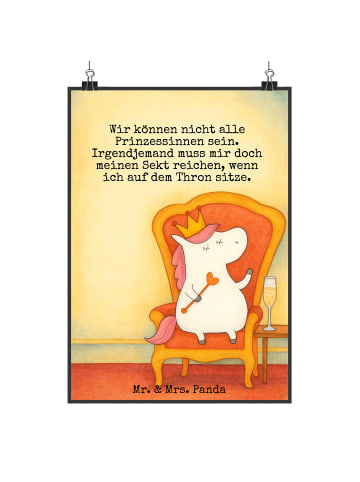 Mr. & Mrs. Panda Wandschmuck Einhorn Prinzessin Design mit Spruch in Weiß